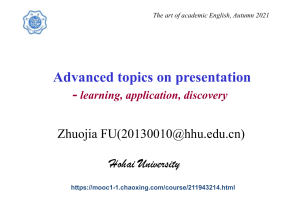 Slides for Presentation L1