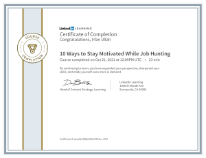 CertificateOfCompletion 10 Ways to Stay Motivated While Job Hunting