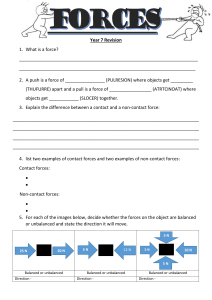 Year 7 Forces revision sheet 2018