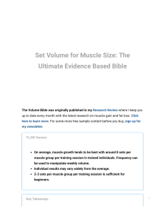Set Volume for Muscle Size  The Ultimate Evidence Based Bible – Weightology