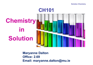 CH101 Solution Chemistry 
