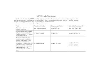 MIPS Pseudo-Instructions Guide