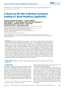 A Review on the Role of Machine Learning in Enabling IoT Based Healthcare Applications