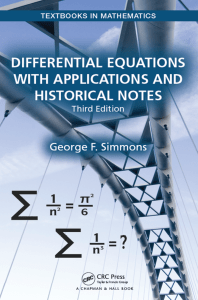 (Textbooks in mathematics (Boca Raton Fla.)) Simmons, George Finlay-Differential equations with applications and historical notes-Chapman and Hall CRC (2017)