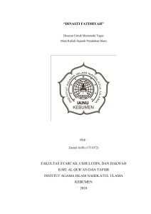 Makalah Dinasti Fatimiyah: Sejarah Peradaban Islam