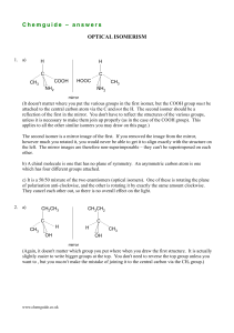 optical isomerism worksheet ANS