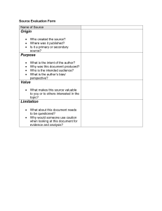 Source Evaluation Form