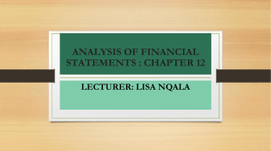 Analysis of Financial Statements  Chapter 12