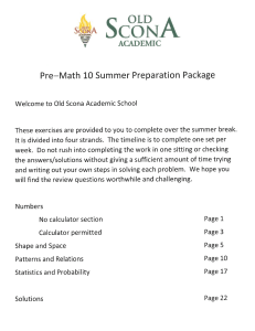 Math Review Booklet