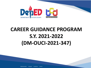 Career Guidance Program Procedure, M&E, Annexes S.Y. 2021-2022