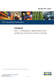 BS EN 197-1:2011 Cement Standards: Composition & Conformity