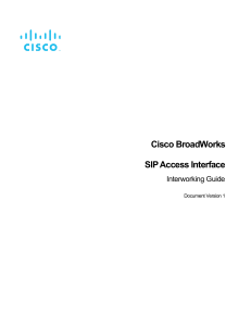 Cisco BroadWorks SIP Access Interface Guide