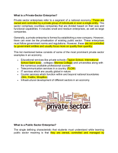 Notes on private and public sectors