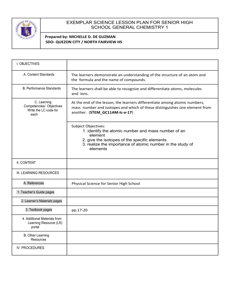 Toaz info exemplar science lesson plan for senior high school general 