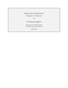 Engineering Mathematics: Matrices - Lecture Notes