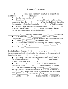 Types of Corporations notes outline