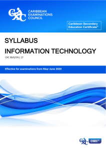 CSEC Information Technology Syllabus with Specimen Papers