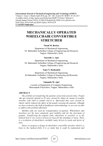 (1)MECHANICALLY OPERATED WHEELCHAIR CONVERTIBLE STRETCHER (Ninad M. Borkar and Saurabh A. Apte) (2016)