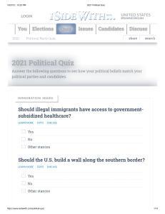2021 Political Quiz