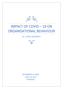Impact of COVID-19 on Organisational Behaviour