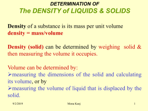 2. Density of solids, liquids