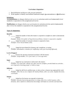 Curriculum Adaptations