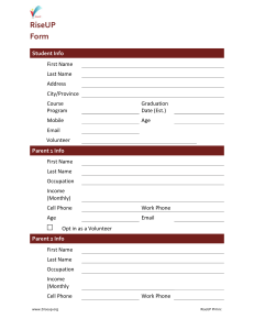 RiseUP Student Application Form