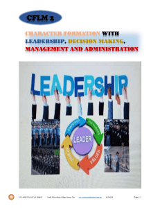CFLM2_ Module 2 :Lesson 1 Self Leadership