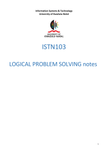 LOGICAL PROBLEM SOLVING Notes test 2 istn