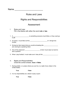 rules laws rights responsibilities assessment