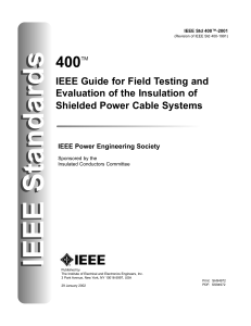 IEEE Std 400-2001 Guide for Field Testing and Evaluation of the Insulation of Shielded Power Cable Systems