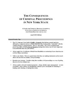 Consequences of Criminal Proceedings in NY April 2015