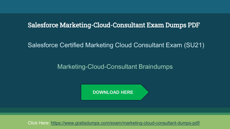 Marketing-Cloud-Consultant Unterlage