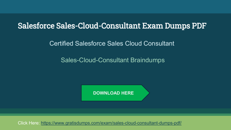 Salesforce SALES-CLOUD-CONSULTANT Braindumps (2k21)