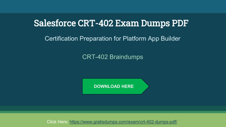 Salesforce CRT-402 Braindumps (2k21)