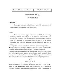 AC Voltmeter Design & Calibration: Electrical Measurement Lab