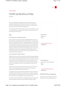 COVID workforce Capsticks FAQ - Relevant to The NHS UK published 5th June 2020