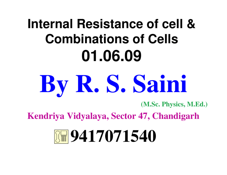 Internal Resistance Of Cell