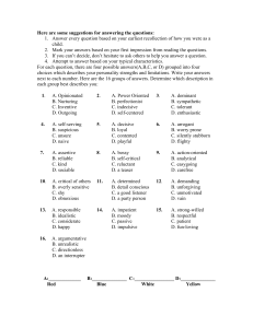 PERSONALITY TEST