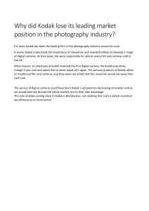 Why did Kodak lose its leading market position in the photography industry