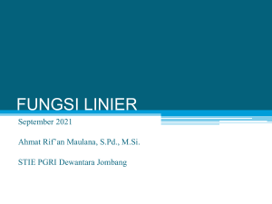 [1] FUNGSI LINIER