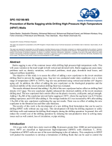 Prevention of Barite Sagging While Drilling High-Pressure High-Temperature (HPHT) Wells