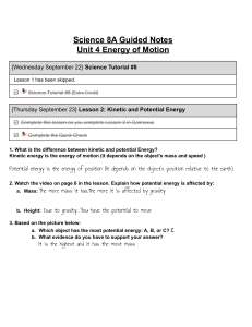 Trinity Unit 4 and 5 science guided notes