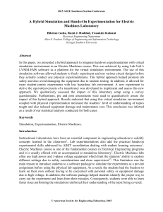 A Hybrid Simulation and Hands-On Experimentation for Electric Machines Laboratory