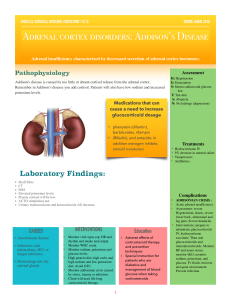 Adrenal cortex disorders ADDISON S DISEASE