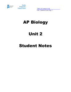 AP Biology Unit 2 Student Notes