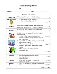 Science Fair Project Rubric: Poster & Oral Report