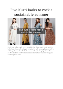 Five Kurti looks to rock a sustainable summer