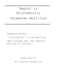 Report in Biochemistry