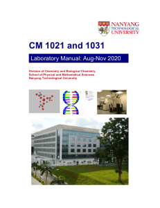 NTU AY20/21 Y1S1 Lab Manual for CM1021 & CM1031